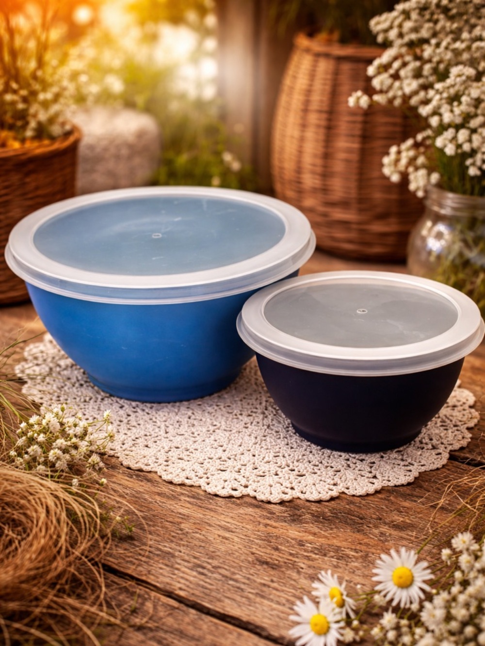 Melamine Bowl Container Set with Plastic lids
